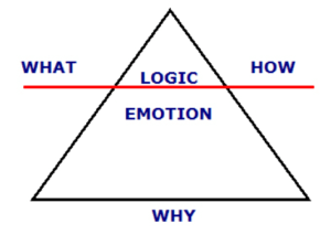 WHY triangle: emotion vs logic