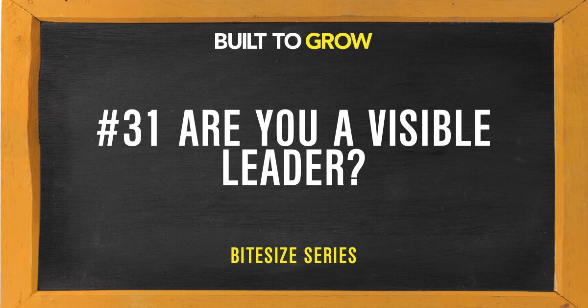 Built to Grow Bitesize #31 Are you a visible leader?